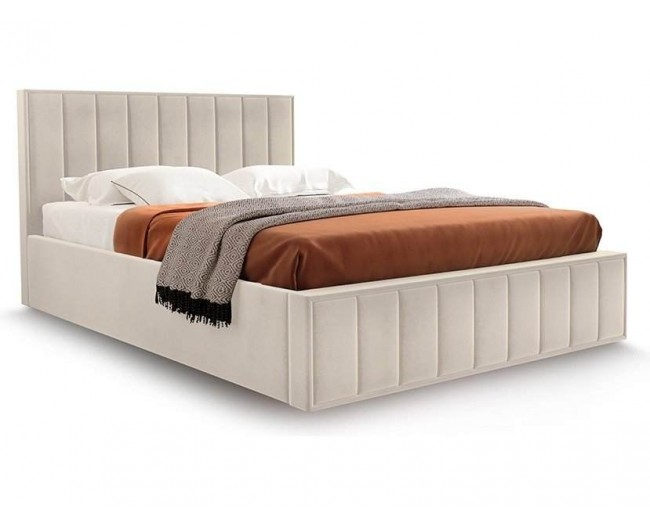 Кровать Вена Стандарт 160 с ПМ (Мора бежевый) фото