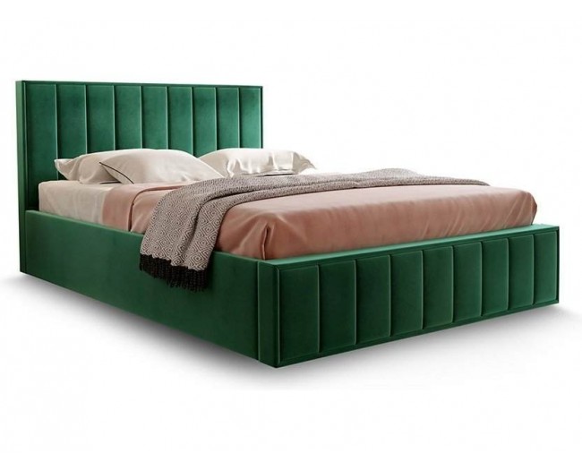 Кровать Вена Стандарт 160 с ПМ (Мора зеленый) фото