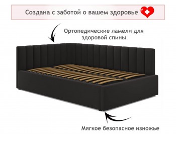 Мягкая кровать Milena 1200 шоколад с подъемным механизмом