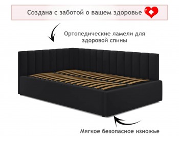 Мягкая кровать Milena 1200 темная с подъемным механизмом
