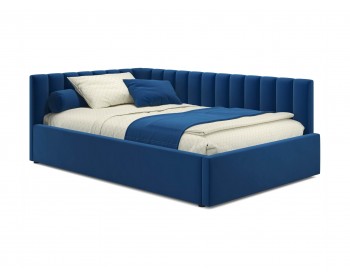 Мягкая кровать Milena 1200 синяя с подъемным механизмом