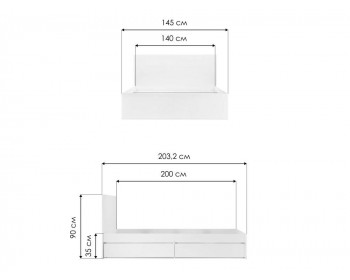 Мадера 140х200 белый Кровать