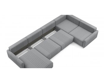 Диван Хаммер с узкими подлокотниками с оттоманкой