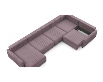 Диван Хаммер с узкими подлокотниками с оттоманкой