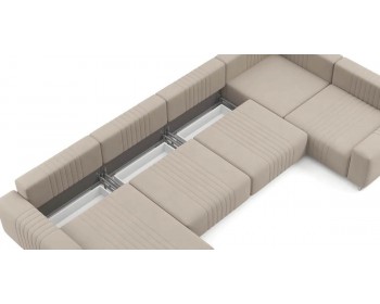 Диван Хаммер с широкими подлокотниками с оттоманкой