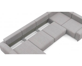 Диван Хаммер с широкими подлокотниками с оттоманкой