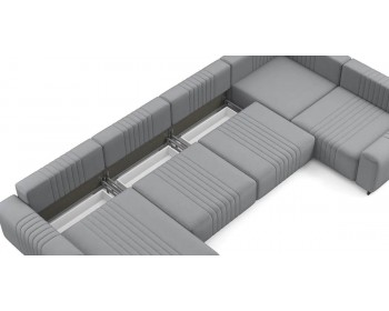 Диван Хаммер с широкими подлокотниками с оттоманкой