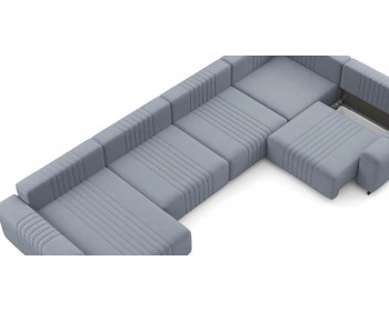 Диван Хаммер с широкими подлокотниками с оттоманкой