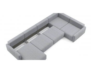 Диван Хаммер с узкими подлокотниками с оттоманкой