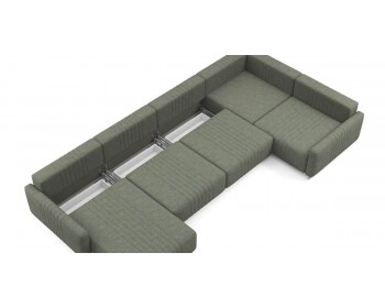 Диван Хаммер с узкими подлокотниками с оттоманкой