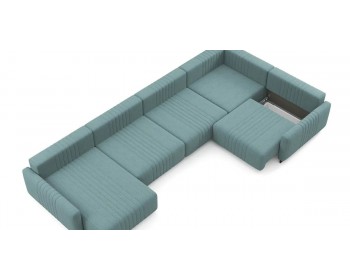 Диван Хаммер с узкими подлокотниками с оттоманкой