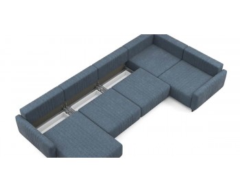 Диван Хаммер с узкими подлокотниками с оттоманкой