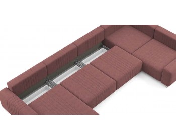 Диван Хаммер с широкими подлокотниками с оттоманкой