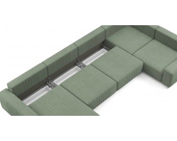 Диван Хаммер с широкими подлокотниками с оттоманкой