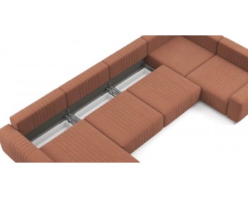 Диван Хаммер с широкими подлокотниками с оттоманкой