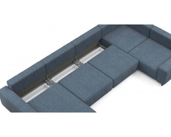 Диван Хаммер с широкими подлокотниками с оттоманкой