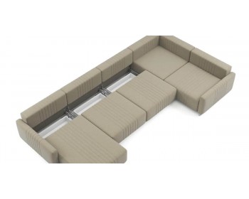 Диван Хаммер с узкими подлокотниками с оттоманкой