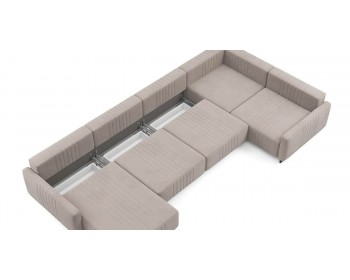 Диван Хаммер с узкими подлокотниками с оттоманкой