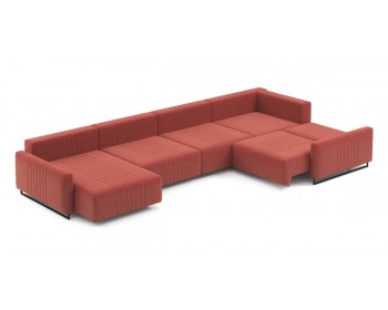 Диван Хаммер с узкими подлокотниками с оттоманкой