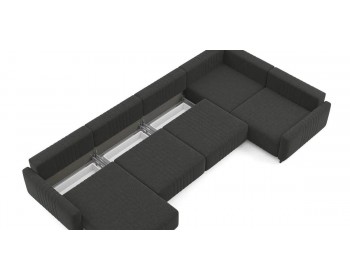 Диван Хаммер с узкими подлокотниками с оттоманкой