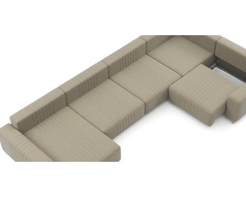 Диван Хаммер с широкими подлокотниками с оттоманкой