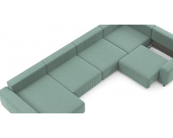 Диван Хаммер с широкими подлокотниками с оттоманкой