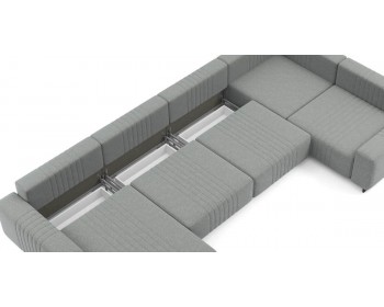 Диван Хаммер с широкими подлокотниками с оттоманкой