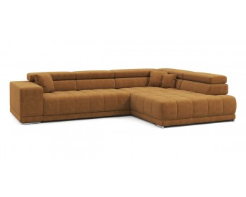 Диван прямой САТЕЛЛИТЕ-С (SATELLITE-S) с угловой макси секцией и приставной секцией 323 прямой Горчичный