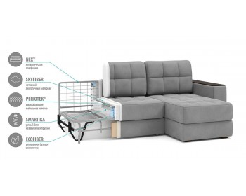 Диван Гринвич NEXT 22 узкие подлокотники декор дуб каньон