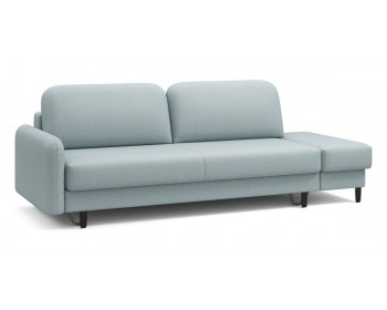 Диван прямой Фрост с одним пуфом никель 265 прямой Голубой