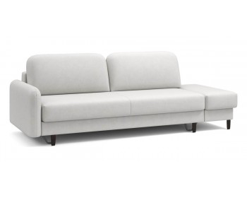 Диван прямой Фрост с одним пуфом никель 265 прямой Золотисто-бежевый