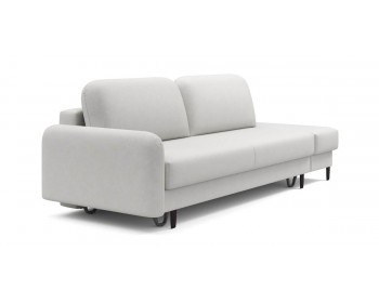 Диван прямой Фрост с одним пуфом никель 265 прямой Золотисто-бежевый