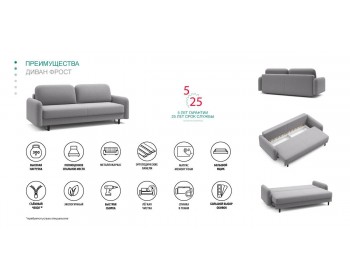 Прямой диван Фрост никель