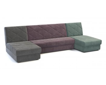 Диван угловой П-образный Баден 369 угловой Breton grey/Breton lilac/BRETON mint