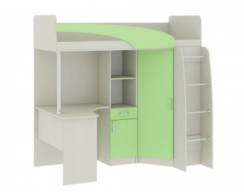 Кровать-чердак со шкафом и столом Николь (80х200)