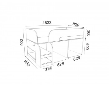 Кровать-чердак Астра 9/6