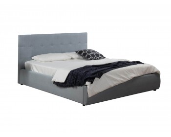 Мягкая кровать "Selesta" 1400 серая с подъемным механизмом
