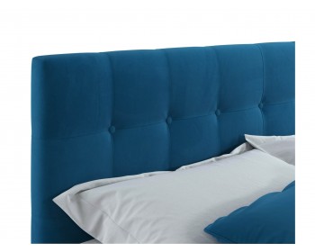Мягкая кровать "Selesta" 1400 синяя с матрасом ГОСТ с подъемным механизмом