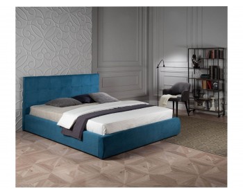 Мягкая кровать "Selesta" 1800 синяя с подъемным механизмом