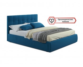 Кровать Мягкая "Selesta" 1600 синяя с ортопед.основани