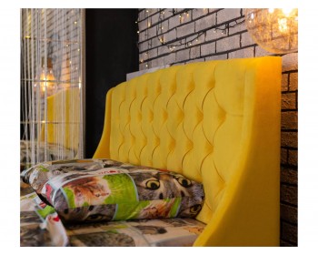 Кровать Мягкая "Stefani" 1400 желтая с подъемным механ