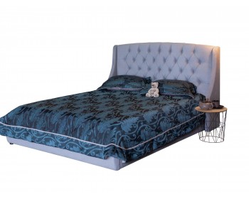Мягкая кровать "Stefani" 1400 серая с подъемным механизмом