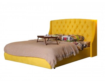 Мягкая кровать "Stefani" 1800 желтая с подъемным механизмом с орт.матрасом PROMO B COCOS
