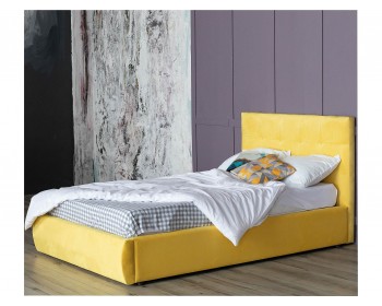 Мягкая кровать Selesta 1200 желтая с ортопед.основанием