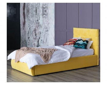 Мягкая кровать Selesta 900 желтая с ортопед.основанием с матрасом PROMO B COCOS