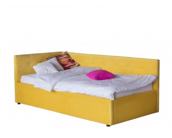 Односпальная кровать-тахта Bonna 900 желтая с подъемным механизмом и матрасом ГОСТ