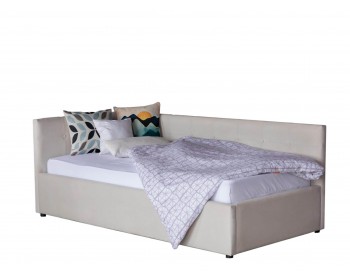 Односпальная кровать-тахта Bonna 900 беж ткань с подъемным механизмом и матрасом АСТРА