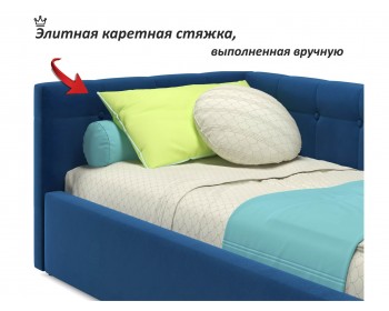 Односпальная кровать-тахта Bonna 900 синяя ортопед.основание с матрасом PROMO B COCOS