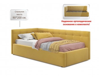 Односпальная кровать-тахта Bonna 900 желтая ортопед.основание с матрасом PROMO B COCOS