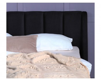 Мягкая кровать Betsi 1600 темная с подъемным механизмом и матрасом ГОСТ